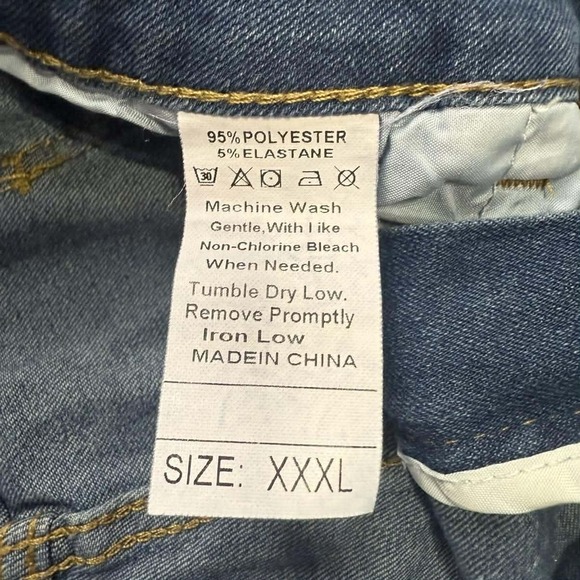 Plus Size Fringe Distressed Skinny Jeans XXXL Boho Western Stretch Denim - Picture 9 of 10